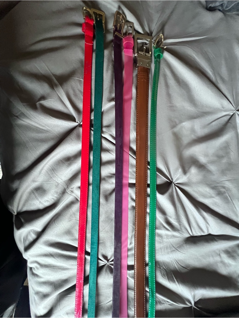 Colorful Women's Slim Leather Belts - Pink, Red, Green, Purple, Brown